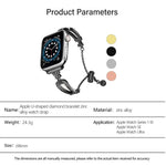 Pulseira de Relógio em Liga de Zinco com Bracelete em Forma de U e Diamantes, Para Apple Watch 46mm / 49mm / 45mm / 44mm, Para Apple Watch 42mm / 41mm / 40mm / 38mm