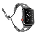 Pulseira de Relógio em Liga de Zinco com Diamantes em Forma de V, Para Apple Watch 46mm / 49mm / 45mm / 44mm, Para Apple Watch 42mm / 41mm / 40mm / 38mm