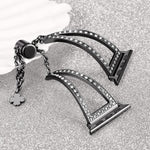 Pulseira de Relógio em Liga de Zinco com Diamantes em Forma de V, Para Apple Watch 46mm / 49mm / 45mm / 44mm, Para Apple Watch 42mm / 41mm / 40mm / 38mm