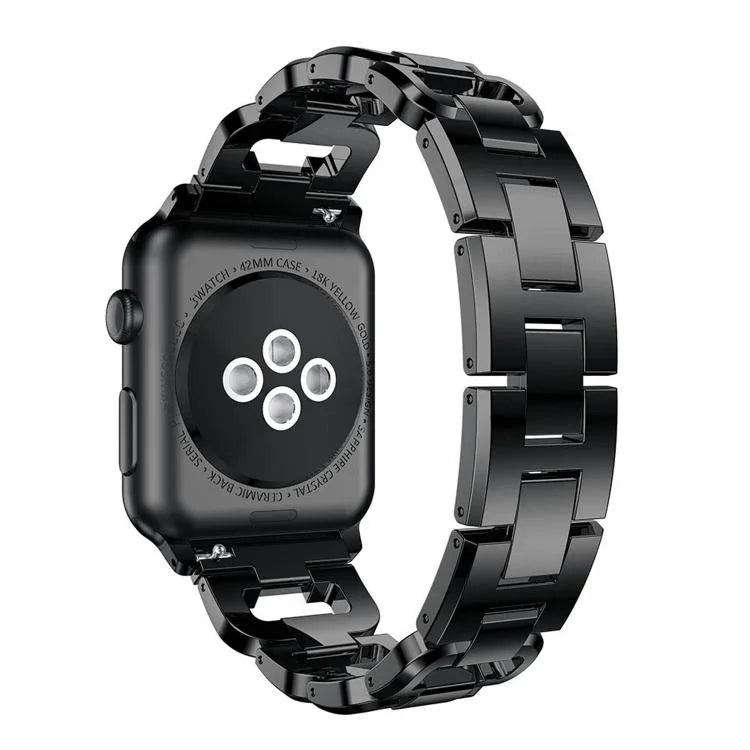 Pulseira de Relógio em Liga de Zinco com Diamantes Quadrados, Para Apple Watch 46mm / 49mm / 45mm / 44mm, Para Apple Watch 42mm / 41mm / 40mm / 38mm