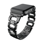 Pulseira de Relógio em Liga de Zinco com Diamantes Quadrados, Para Apple Watch 46mm / 49mm / 45mm / 44mm, Para Apple Watch 42mm / 41mm / 40mm / 38mm