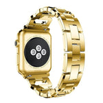 Pulseira de Relógio em Liga de Zinco com Diamantes Quadrados, Para Apple Watch 46mm / 49mm / 45mm / 44mm, Para Apple Watch 42mm / 41mm / 40mm / 38mm