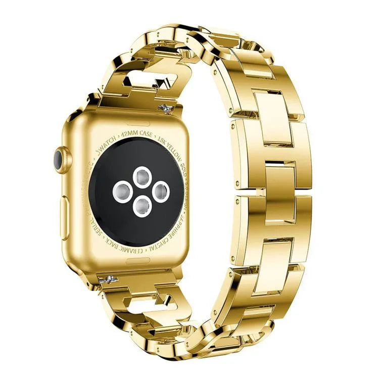 Pulseira de Relógio em Liga de Zinco com Diamantes Quadrados, Para Apple Watch 46mm / 49mm / 45mm / 44mm, Para Apple Watch 42mm / 41mm / 40mm / 38mm
