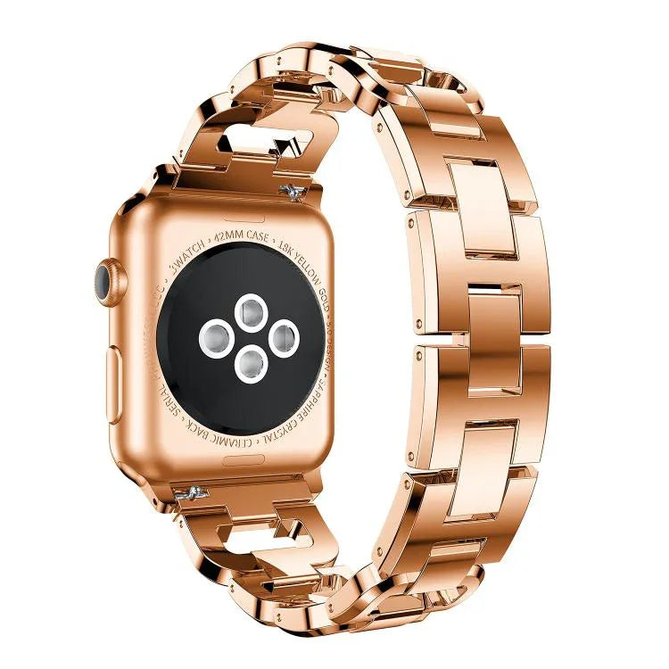 Pulseira de Relógio em Liga de Zinco com Diamantes Quadrados, Para Apple Watch 46mm / 49mm / 45mm / 44mm, Para Apple Watch 42mm / 41mm / 40mm / 38mm