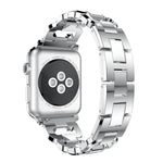 Pulseira de Relógio em Liga de Zinco com Diamantes Quadrados, Para Apple Watch 46mm / 49mm / 45mm / 44mm, Para Apple Watch 42mm / 41mm / 40mm / 38mm