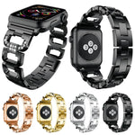 Pulseira de Relógio em Liga de Zinco com Diamantes Quadrados, Para Apple Watch 46mm / 49mm / 45mm / 44mm, Para Apple Watch 42mm / 41mm / 40mm / 38mm