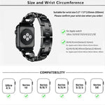 Pulseira de Relógio em Liga de Zinco com Diamantes Quadrados, Para Apple Watch 46mm / 49mm / 45mm / 44mm, Para Apple Watch 42mm / 41mm / 40mm / 38mm