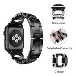 Pulseira de Relógio em Liga de Zinco com Diamantes Quadrados, Para Apple Watch 46mm / 49mm / 45mm / 44mm, Para Apple Watch 42mm / 41mm / 40mm / 38mm