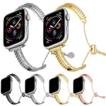 Pulseira de Relógio em Liga de Zinco com Pedra Branca e Design de Amor, Para Apple Watch 46mm / 49mm / 45mm / 44mm, Para Apple Watch 42mm / 41mm / 40mm / 38mm
