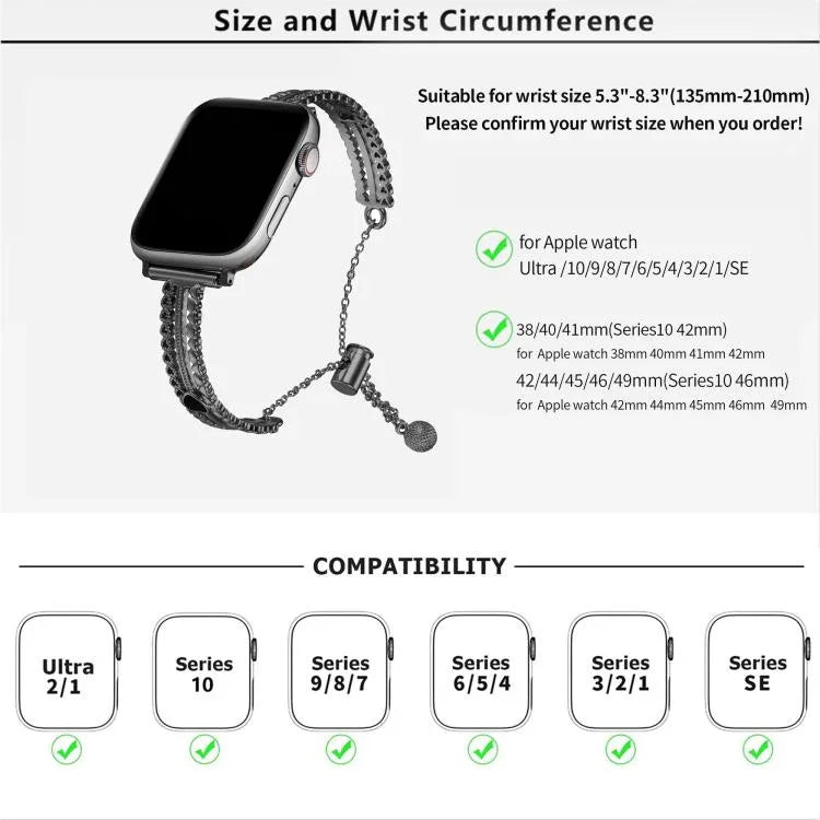 Pulseira de Relógio em Liga de Zinco com Pedra Branca e Design de Amor, Para Apple Watch 46mm / 49mm / 45mm / 44mm, Para Apple Watch 42mm / 41mm / 40mm / 38mm