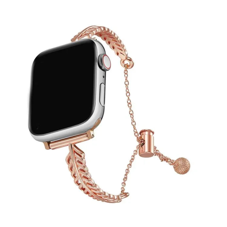 Pulseira de Relógio em Liga de Zinco com Penas Metálicas de Cobre, Para Apple Watch 46mm / 49mm / 45mm / 44mm, Para Apple Watch 42mm / 41mm / 40mm / 38mm