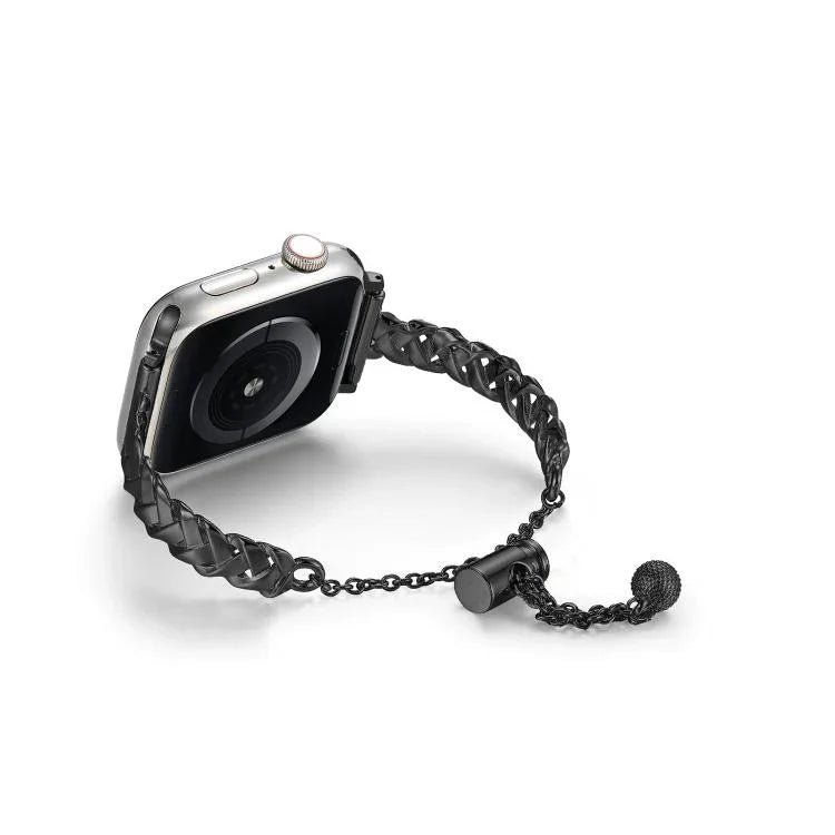 Pulseira de Relógio em Liga de Zinco Metálica Trançada e Brilhante, Para Apple Watch 46mm / 49mm / 45mm / 44mm, Para Apple Watch 42mm / 41mm / 40mm / 38mm