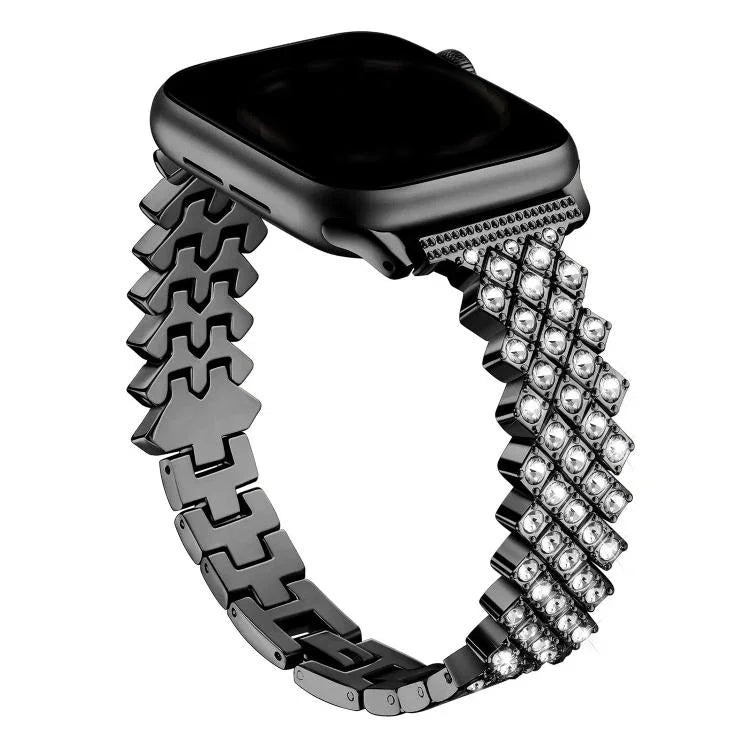 Pulseira de Relógio em Liga de Zinco com Diamantes Rombicos, Para Apple Watch 46mm / 49mm / 45mm / 44mm, Para Apple Watch 42mm / 41mm / 40mm / 38mm