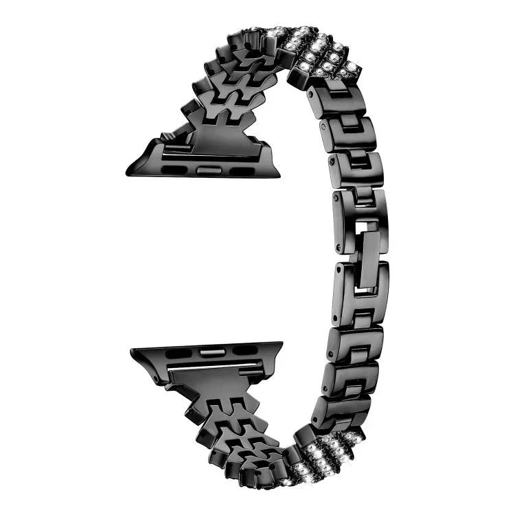 Pulseira de Relógio em Liga de Zinco com Diamantes Rombicos, Para Apple Watch 46mm / 49mm / 45mm / 44mm, Para Apple Watch 42mm / 41mm / 40mm / 38mm