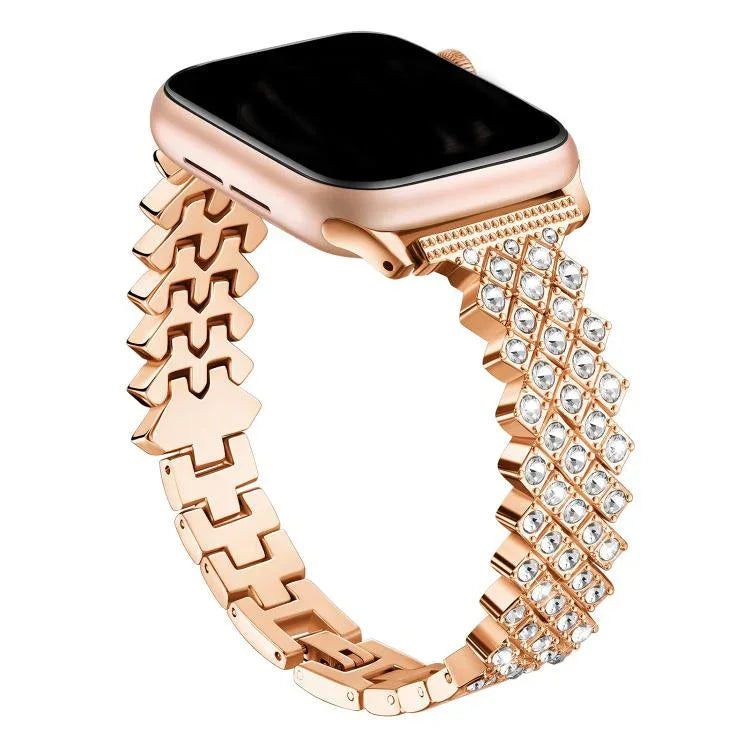 Pulseira de Relógio em Liga de Zinco com Diamantes Rombicos, Para Apple Watch 46mm / 49mm / 45mm / 44mm, Para Apple Watch 42mm / 41mm / 40mm / 38mm