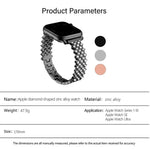 Pulseira de Relógio em Liga de Zinco com Diamantes Rombicos, Para Apple Watch 46mm / 49mm / 45mm / 44mm, Para Apple Watch 42mm / 41mm / 40mm / 38mm