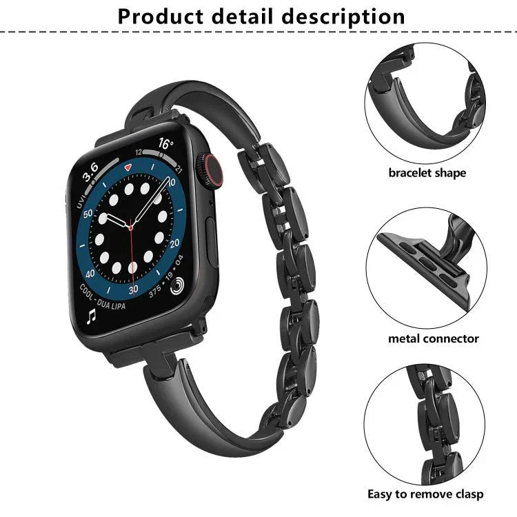 Pulseira de Relógio em Liga de Zinco com Braceletes Metálicos, Para Apple Watch 46mm / 49mm / 45mm / 44mm, Para Apple Watch 42mm / 41mm / 40mm / 38mm