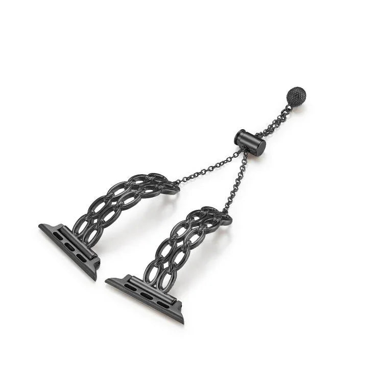Pulseira de Relógio em Liga de Zinco com Corrente de Duplo Anel, Para Apple Watch 46mm / 49mm / 45mm / 44mm, Para Apple Watch 42mm / 41mm / 40mm / 38mm