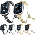 Pulseira de Relógio em Liga de Zinco com Corrente de Duplo Anel, Para Apple Watch 46mm / 49mm / 45mm / 44mm, Para Apple Watch 42mm / 41mm / 40mm / 38mm