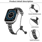 Pulseira de Relógio em Liga de Zinco com Corrente de Duplo Anel, Para Apple Watch 46mm / 49mm / 45mm / 44mm, Para Apple Watch 42mm / 41mm / 40mm / 38mm