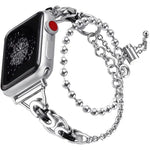 Pulseira de Relógio em Liga de Zinco com Corrente de Contas de Duplo Círculo, Para Apple Watch 46mm / 49mm / 45mm / 44mm, Para Apple Watch 42mm / 41mm / 40mm / 38mm