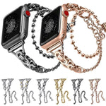 Pulseira de Relógio em Liga de Zinco com Corrente de Contas de Duplo Círculo, Para Apple Watch 46mm / 49mm / 45mm / 44mm, Para Apple Watch 42mm / 41mm / 40mm / 38mm