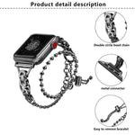 Pulseira de Relógio em Liga de Zinco com Corrente de Contas de Duplo Círculo, Para Apple Watch 46mm / 49mm / 45mm / 44mm, Para Apple Watch 42mm / 41mm / 40mm / 38mm