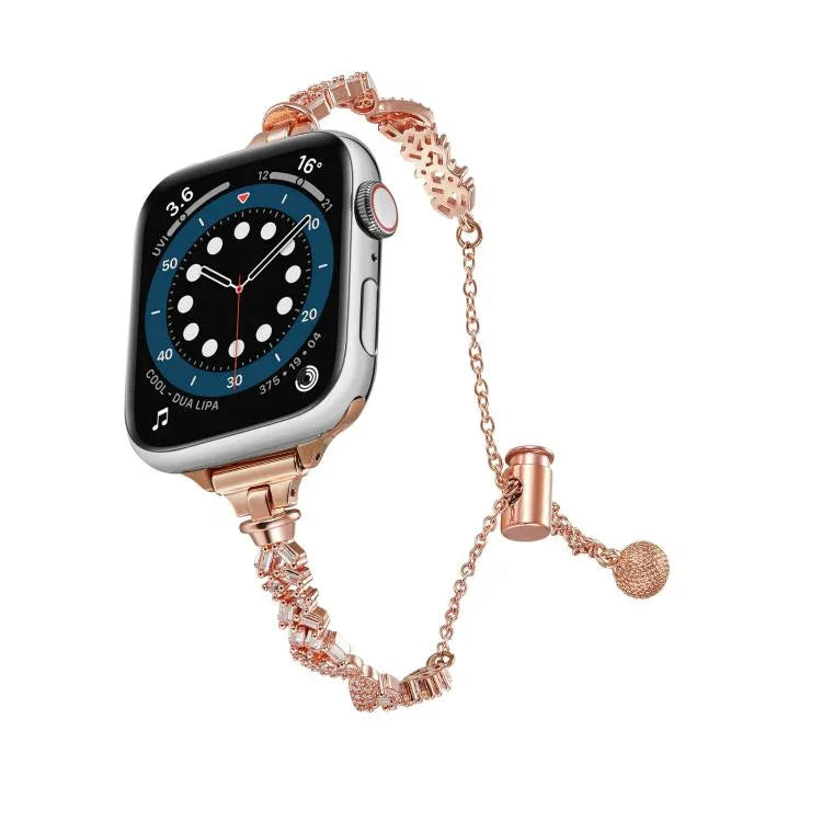 Correia de Relógio em Liga de Zinco com Diamantes Triturados Wings, Para Apple Watch 46mm / 49mm / 45mm / 44mm, Para Apple Watch 42mm / 41mm / 40mm / 38mm