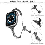 Correia de Relógio em Liga de Zinco com Diamantes Triturados Wings, Para Apple Watch 46mm / 49mm / 45mm / 44mm, Para Apple Watch 42mm / 41mm / 40mm / 38mm