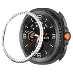 Anel Protetor de Metal com Diamantes de Uma Fileira, Para Samsung Galaxy Watch8 Classic 46mm