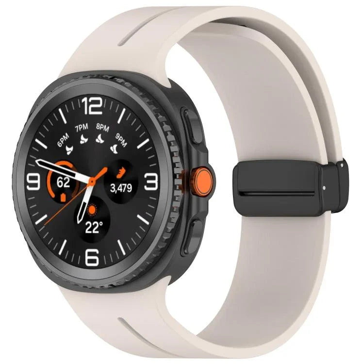 Pulseira de Relógio em Silicone com Fivela Magnética Dobrável, Para Samsung Galaxy Watch8 / Watch8 Classic