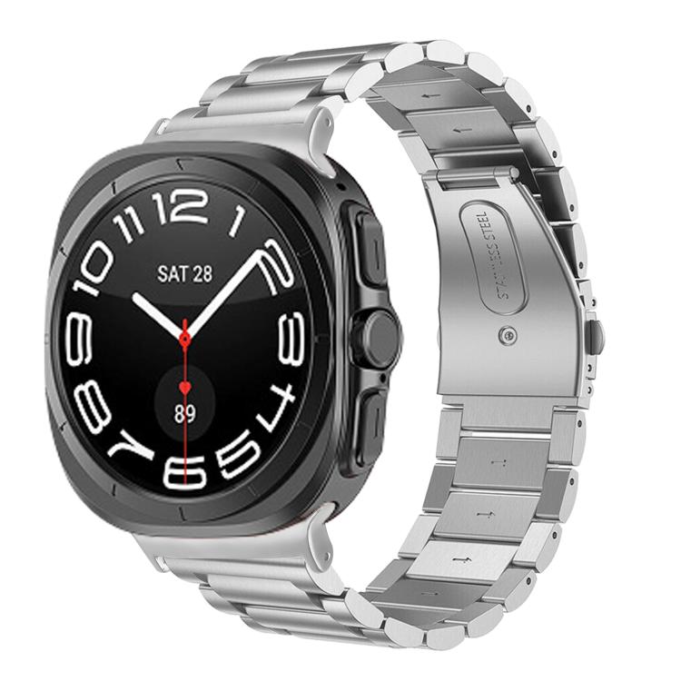 Correia de Relógio em Aço Inoxidável com Três Contas, Para Samsung Galaxy Watch Ultra 47mm / Ultra 2025