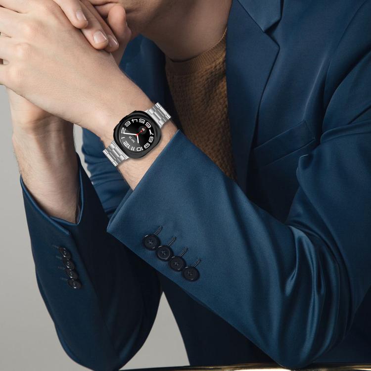 Correia de Relógio em Aço Inoxidável com Três Contas, Para Samsung Galaxy Watch Ultra 47mm / Ultra 2025