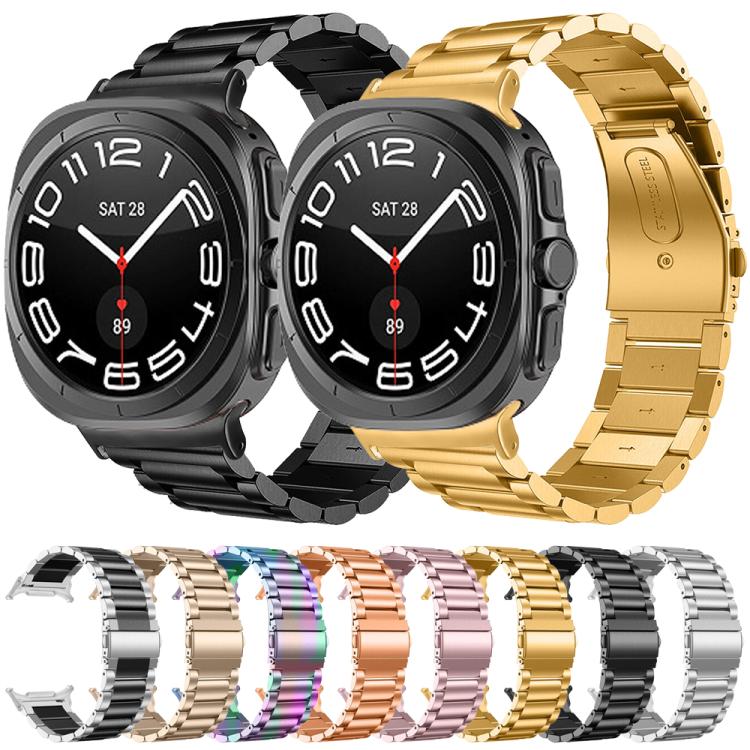 Correia de Relógio em Aço Inoxidável com Três Contas, Para Samsung Galaxy Watch Ultra 47mm / Ultra 2025