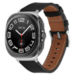 Pulseira de Relógio em Couro Nappa Genuíno com Fivela Prateada, Para Samsung Galaxy Watch Ultra 47mm / Ultra 2025