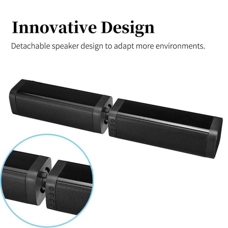Soundbar Sem Fios para TV BKS-33 5.0, Suporta TF, Removível e Ligável, Efeito Estéreo 3D