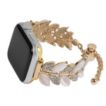 Pulseira de Relógio em Liga com Diamantes em Forma de Folha, Para Apple Watch 46mm / 49mm / 45mm / 44mm, Para Apple Watch 42mm / 41mm / 40mm / 38mm