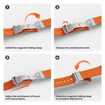 Pulseira de Relógio em Silicone com Fecho Magnético, Para Apple Watch 46mm / 49mm / 45mm / 44mm