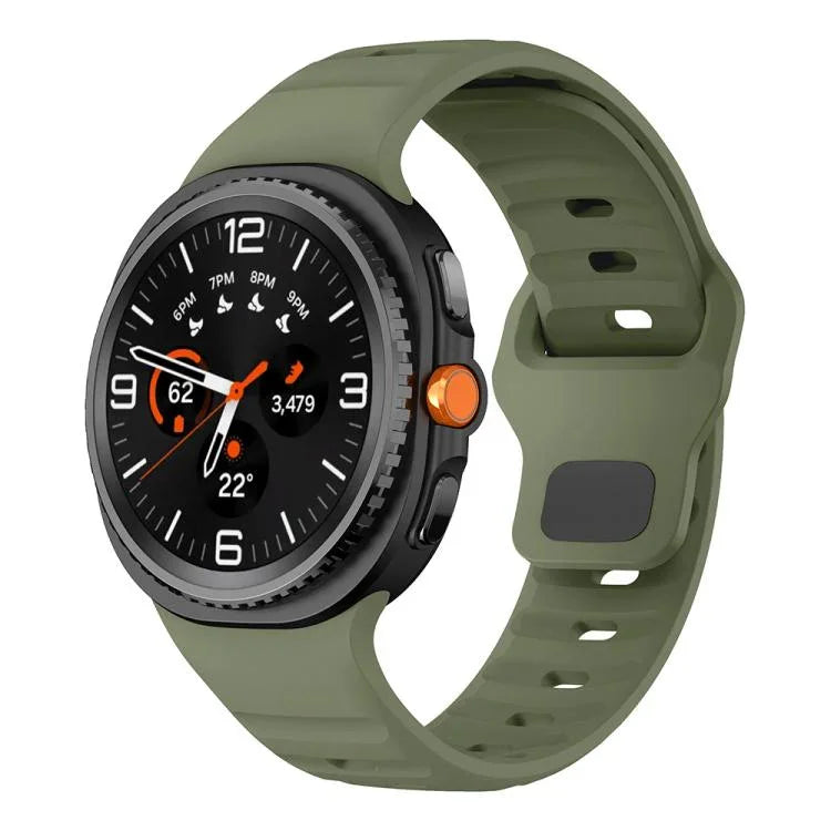Correia de Relógio em Silicone com Fivela Invertida Ondulada, Para Samsung Galaxy Watch8 / Watch8 Classic