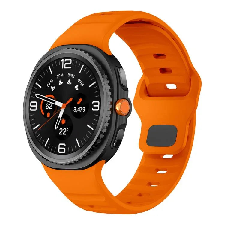 Correia de Relógio em Silicone com Fivela Invertida Ondulada, Para Samsung Galaxy Watch8 / Watch8 Classic