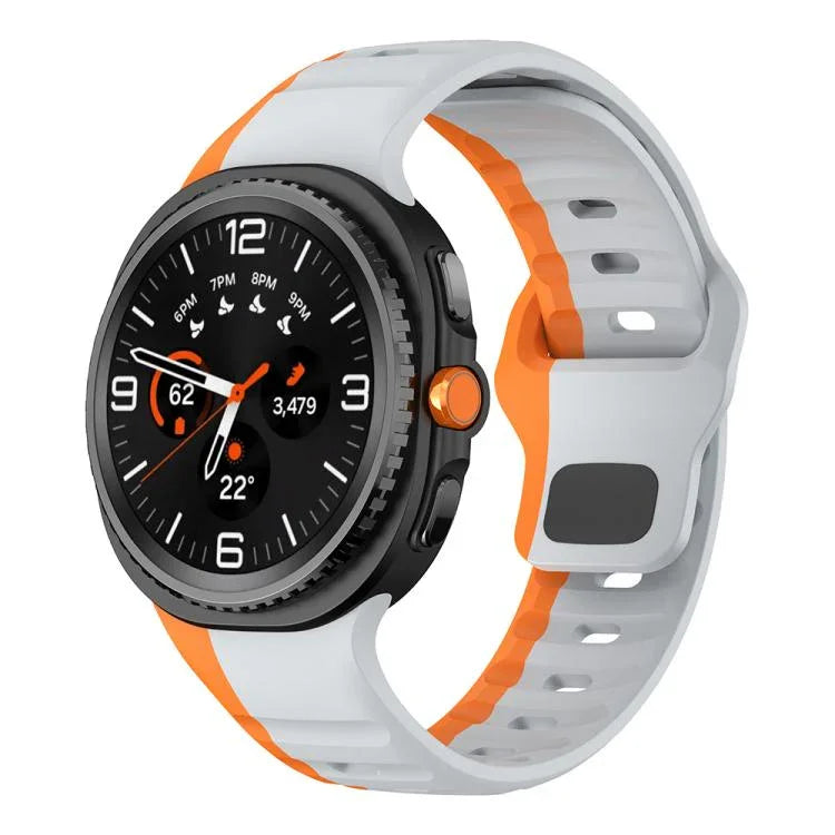 Correia de Relógio em Silicone com Fivela Invertida Ondulada, Para Samsung Galaxy Watch8 / Watch8 Classic