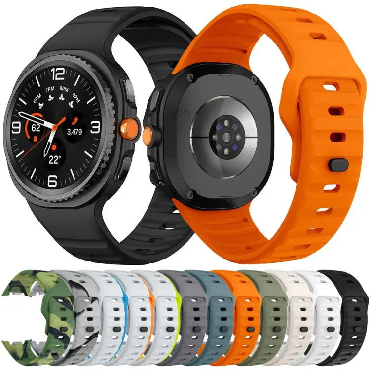 Correia de Relógio em Silicone com Fivela Invertida Ondulada, Para Samsung Galaxy Watch8 / Watch8 Classic