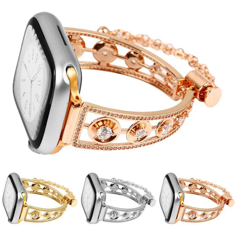 Pulseira de Relógio em Metal de Zircónio Estrela Platina, Para Apple Watch 46mm / 49mm / 45mm / 44mm, Para Apple Watch 42mm / 41mm / 40mm / 38mm