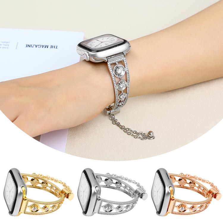 Pulseira de Relógio em Metal de Zircónio Estrela Platina, Para Apple Watch 46mm / 49mm / 45mm / 44mm, Para Apple Watch 42mm / 41mm / 40mm / 38mm
