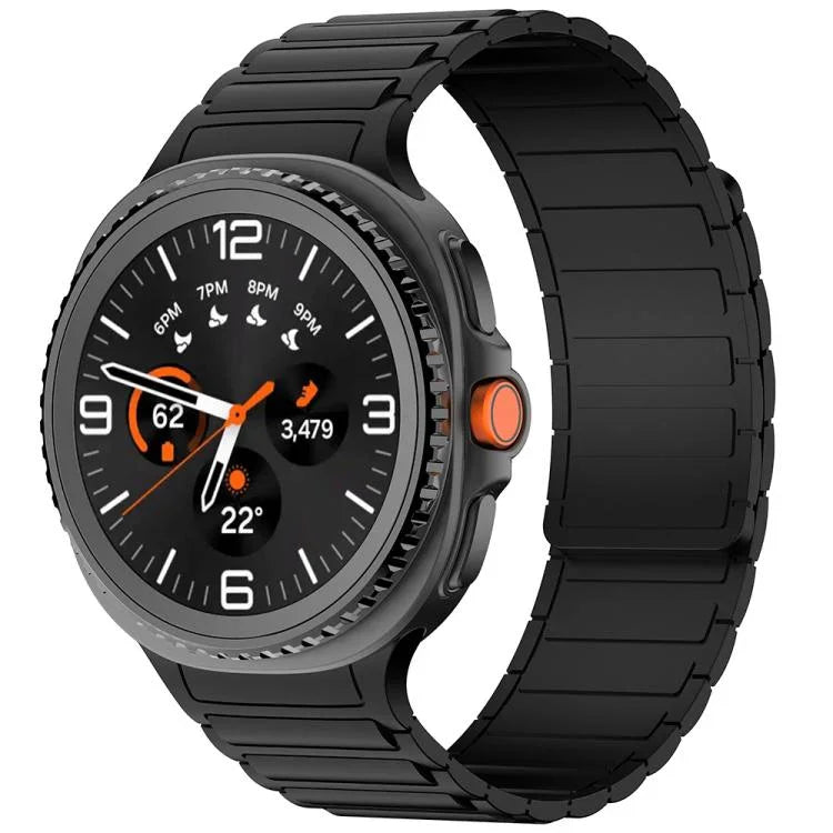 Bracelete de Silicone Magnético com Três Contas, para Samsung Galaxy Watch8 / Watch8 Classic
