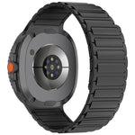 Bracelete de Silicone Magnético com Três Contas, para Samsung Galaxy Watch8 / Watch8 Classic