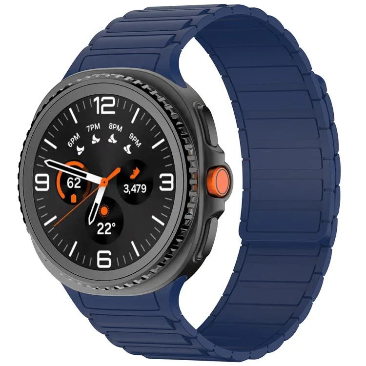 Bracelete de Silicone Magnético com Três Contas, para Samsung Galaxy Watch8 / Watch8 Classic