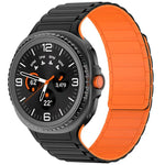 Bracelete de Silicone Magnético com Três Contas, para Samsung Galaxy Watch8 / Watch8 Classic