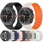 Bracelete de Silicone Magnético com Três Contas, para Samsung Galaxy Watch8 / Watch8 Classic