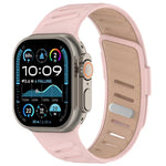 Pulseira de Relógio em Silicone Respirável Bicolor com Fivela Oblíqua, Para Apple Watch 46mm / 49mm / 45mm / 44mm